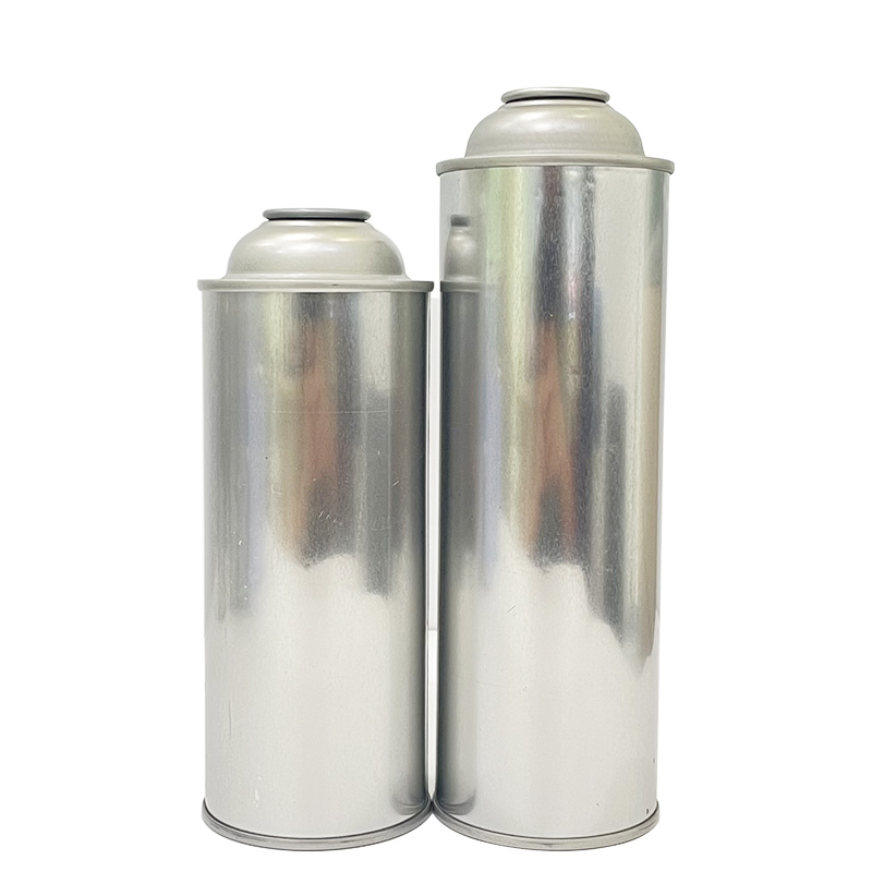 Empty aerosol tin can