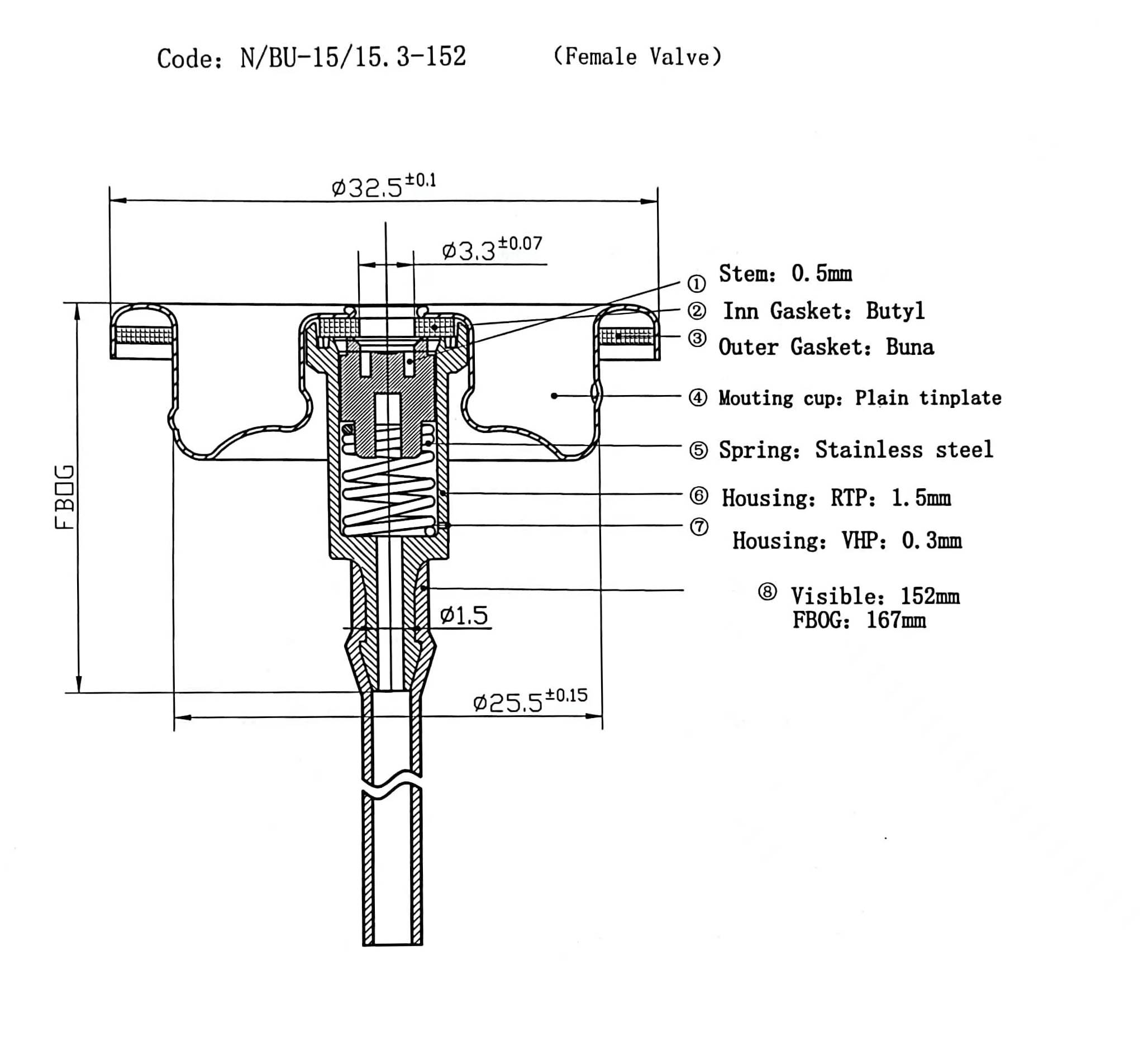 Female valve drawing